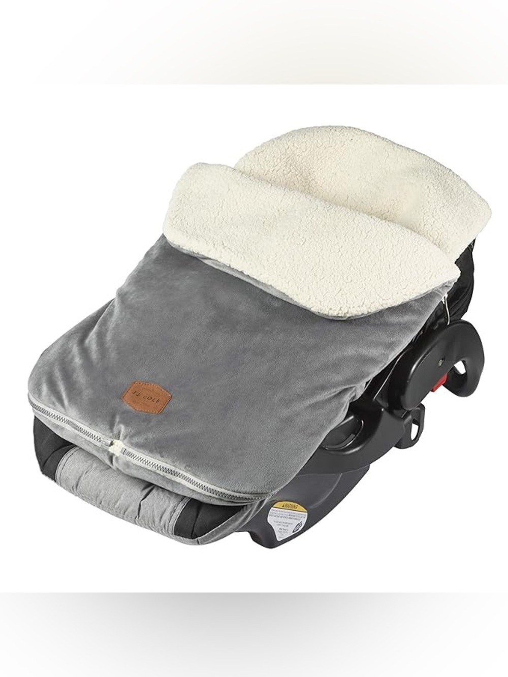 JJ Cole Gray Sherpa Lined Bundle Me Winter Baby Car Seat Cover & Bunting Bag